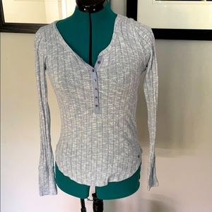 Abercrombie & Fitch ribbed long sleeve shirt, blue
